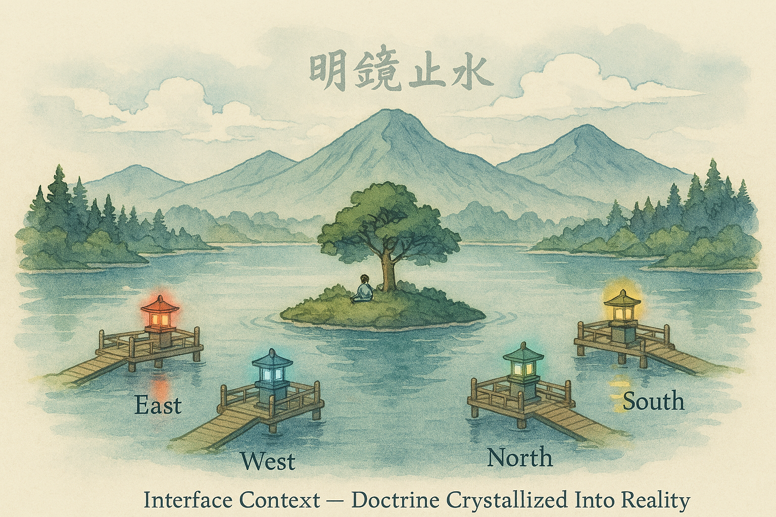 A calm lake image used as the ARF Learning-as-Flux visual anchor.